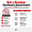 J-M SUPPLIES RC screw kit infographic explaining why model-specific hardware is better than random bulk hardware assortments.