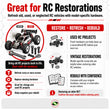 J-M SUPPLIES RC screw kit restoration image for refreshing old, used, vintage, or neglected RC vehicles with model-specific hardware.