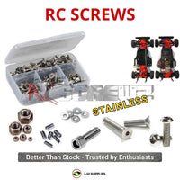 Representative image of an RCScrewZ stainless steel screw kit for Tamiya TA01/TA02 1/10 Electric 4WD Touring/Rally (58096); exact kit contents vary by RC model.