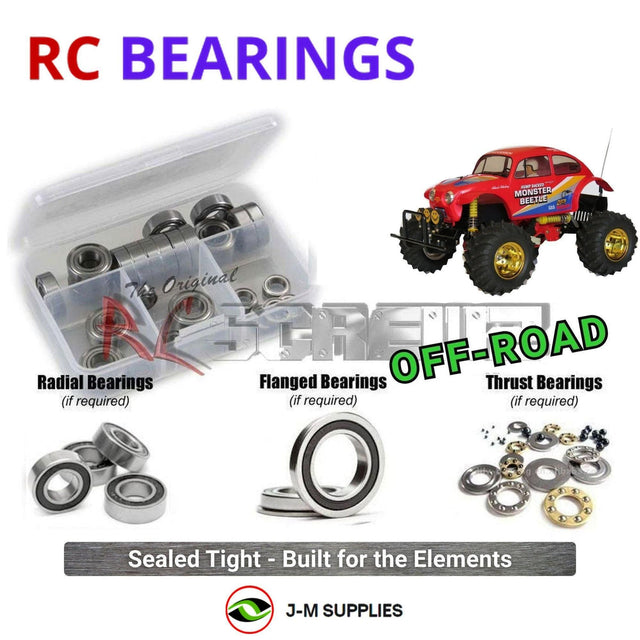 RCScrewZ Rubber Shielded Bearing Kit tam131r for Tamiya Monster Beetle 1/10 Electric 2WD Off-Road Monster Truck (#58060) | SET