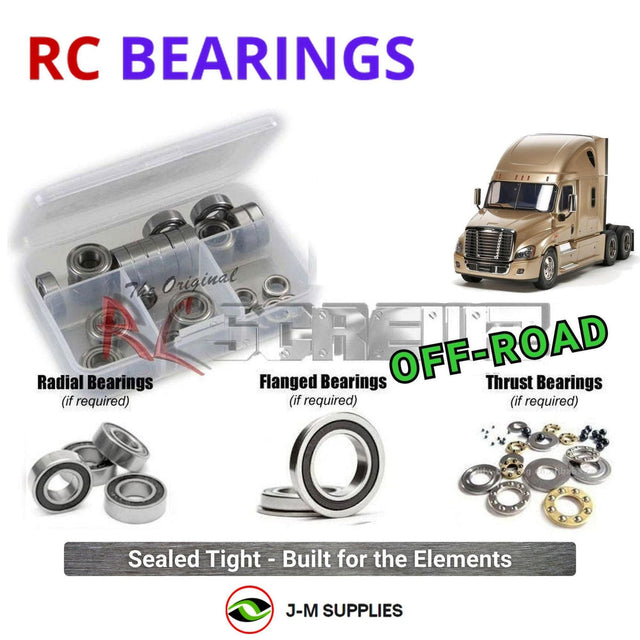 RCScrewZ Rubber Shielded Bearing Kit tam160r for Tamiya Freightliner Cascadia 1/14 Electric 6x4 Semi Tractor Truck (#56340) | SET