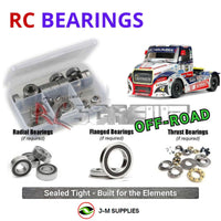 Representative image of an RCScrewZ rubber-sealed bearing kit for Tamiya Buggyra Fat Fox 1/14 Electric 4WD Racing Truck (58661); exact bearing sizes and quantities vary by RC model.