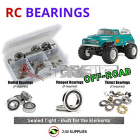 Representative image of an RCScrewZ rubber-sealed bearing kit for Tamiya Squash Van GF-02 1/10 Electric 4WD Monster Truck (58725); exact bearing sizes and quantities vary by RC model.
