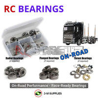 Representative image of an RCScrewZ metal-shielded bearing kit for Tamiya Volvo FH16 750 1/14 Electric 6x4 Timber Truck (56360); exact bearing sizes and quantities vary by RC model.