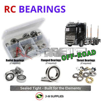 Representative image of an RCScrewZ rubber-sealed bearing kit for Tamiya Volvo FH16 750 1/14 Electric 6x4 Timber Truck (56360); exact bearing sizes and quantities vary by RC model.