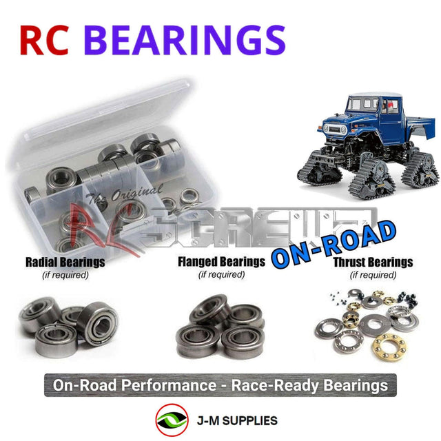 RCScrewZ Metal Shielded Bearing Kit tam298b for Tamiya Toyota Land Cruiser 40 Pick-Up Quadtrack GF-01FT 1/12 Electric 4WD Off-Road Tracked Truck (#58704) | SET