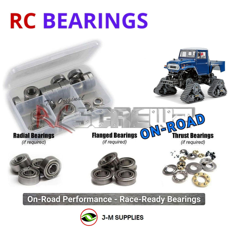 Representative image of an RCScrewZ metal-shielded bearing kit for Tamiya Land Cruiser 40 GF-01FT 1/12 Electric 4WD (58704); exact bearing sizes and quantities vary by RC model.