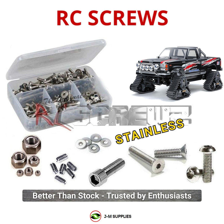 Representative image of an RCScrewZ stainless steel screw kit for Tamiya Landfreeder Quadtrack TT-02FT 1/10 Electric 4WD (58690); exact kit contents vary by RC model.