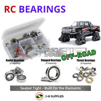 Representative image of an RCScrewZ rubber-sealed bearing kit for Tamiya Landfreeder Quadtrack TT-02FT 1/10 Electric 4WD (58690); exact bearing sizes and quantities vary by RC model.