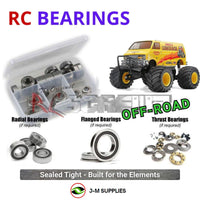 Representative image of an RCScrewZ rubber-sealed bearing kit for Tamiya Lunch Box EVO 1/12 Electric 2WD Monster Van (58755); exact bearing sizes and quantities vary by RC model.