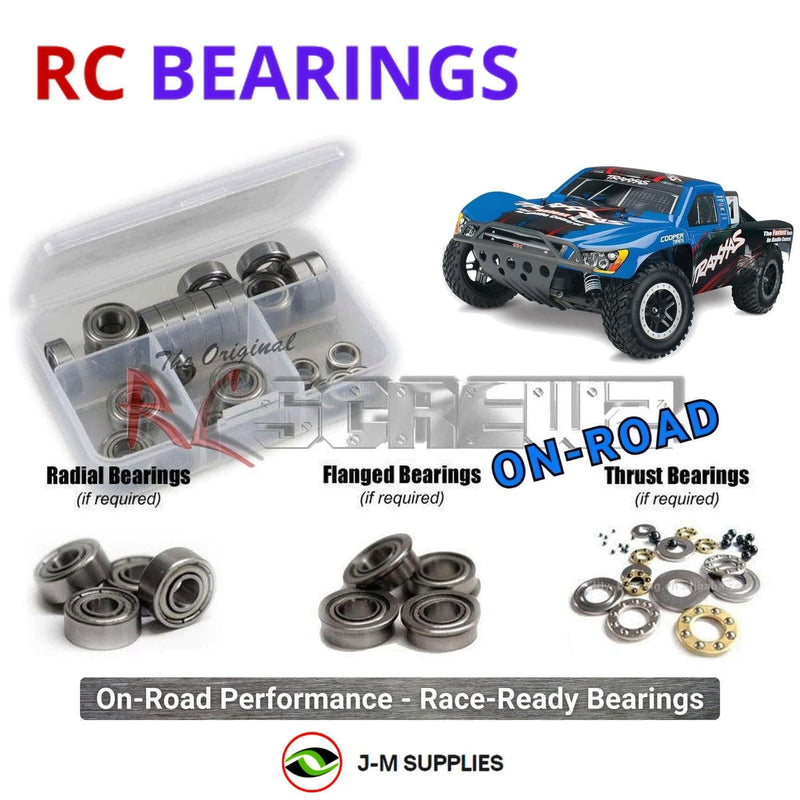 Representative image of an RCScrewZ metal-shielded bearing kit for Traxxas Nitro Slash TSM 1/10 Nitro 2WD SCT (44056-3); exact bearing sizes and quantities vary by RC model.