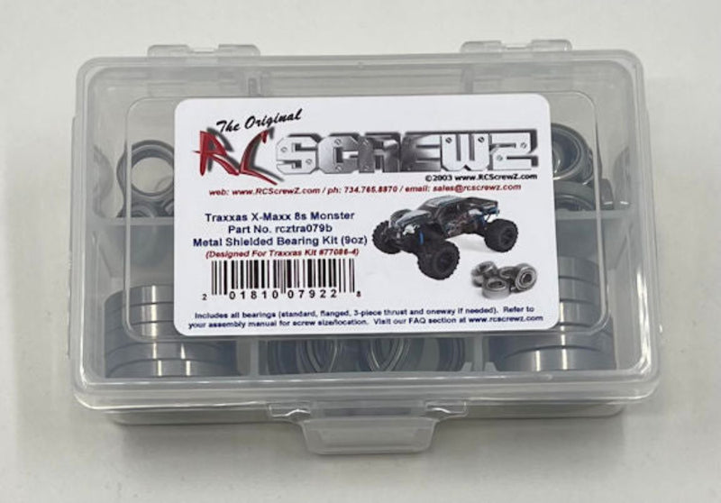RCScrewZ Metal Shielded Bearing Kit tra079b for Traxxas X-Maxx 8S 1/5 Electric 4WD Monster Truck (77086-4) | SET