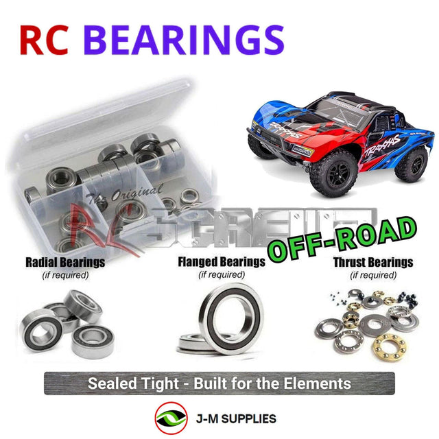 RCScrewZ Rubber Shielded Bearing Kit tra165r for Traxxas Slash 4X4 Brushless Velineon 3S 1/10 Electric 4WD Short Course Truck (#68454-4) | SET