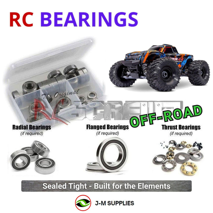 Representative image of an RCScrewZ rubber-sealed bearing kit for Traxxas Stampede 4X4 Brushless 1/10 4WD MT (67454-4); exact bearing sizes and quantities vary by RC model.