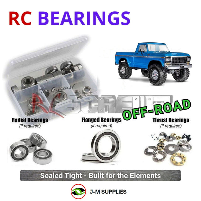 RCScrewZ Rubber Shielded Bearing Kit tra171r for Traxxas TRX-4 1979 Ford F-150 1/10 Electric 4WD Scale & Trail Crawler (#92144-4) | SET