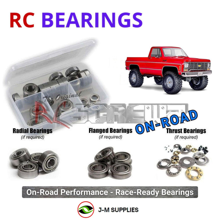Representative image of an RCScrewZ metal-shielded bearing kit for Traxxas TRX-4 1979 Chevrolet K10 1/10 4WD Crawler (92154-4); exact bearing sizes and quantities vary by RC model.