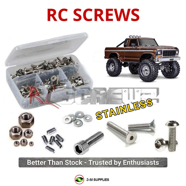 RCScrewZ Stainless Steel Screw Kit tra174 for Traxxas TRX-4 1979 Ford F-150 High Trail Edition 1/10 Electric 4WD Scale & Trail Crawler (#92046-4) | SET