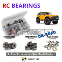 Representative image of an RCScrewZ metal-shielded bearing kit for Traxxas TRX-4 2021 Ford Bronco 1/10 Electric 4WD (92076-4); exact bearing sizes and quantities vary by RC model.