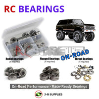 Representative image of an RCScrewZ metal-shielded bearing kit for Traxxas TRX-4 K5 Blazer High Trail 1/10 4WD (92086-4); exact bearing sizes and quantities vary by RC model.