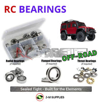Representative image of an RCScrewZ rubber-sealed bearing kit for Traxxas TRX-4 Land Rover Defender 1/10 4WD Crawler (82256-4); exact bearing sizes and quantities vary by RC model.