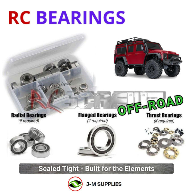 RCScrewZ Rubber Shielded Bearing Kit tra178r for Traxxas TRX-4 Land Rover Defender 1/10 Electric 4WD Scale & Trail Crawler (#82256-4) | SET