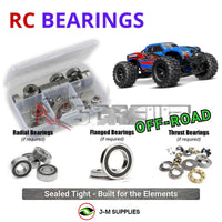 Representative image of an RCScrewZ rubber-sealed bearing kit for Traxxas X-Maxx Ultimate 1/6 Electric 4WD MT (77097-4); exact bearing sizes and quantities vary by RC model.
