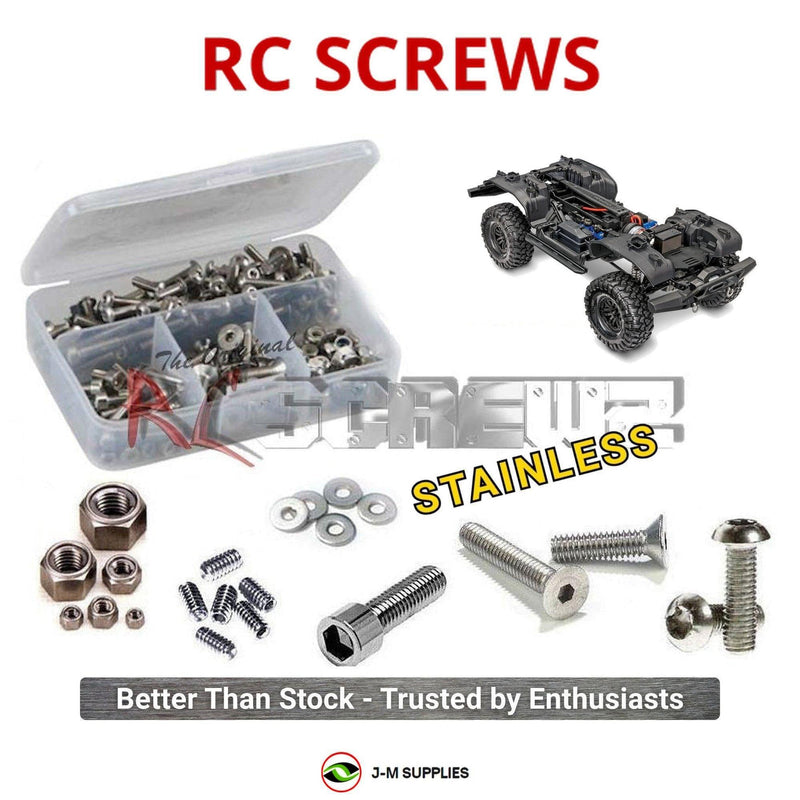 Representative image of an RCScrewZ stainless steel screw kit for Traxxas TRX-4 Crawler Kit 1/10 Electric 4WD (82216-4); exact kit contents vary by RC model.