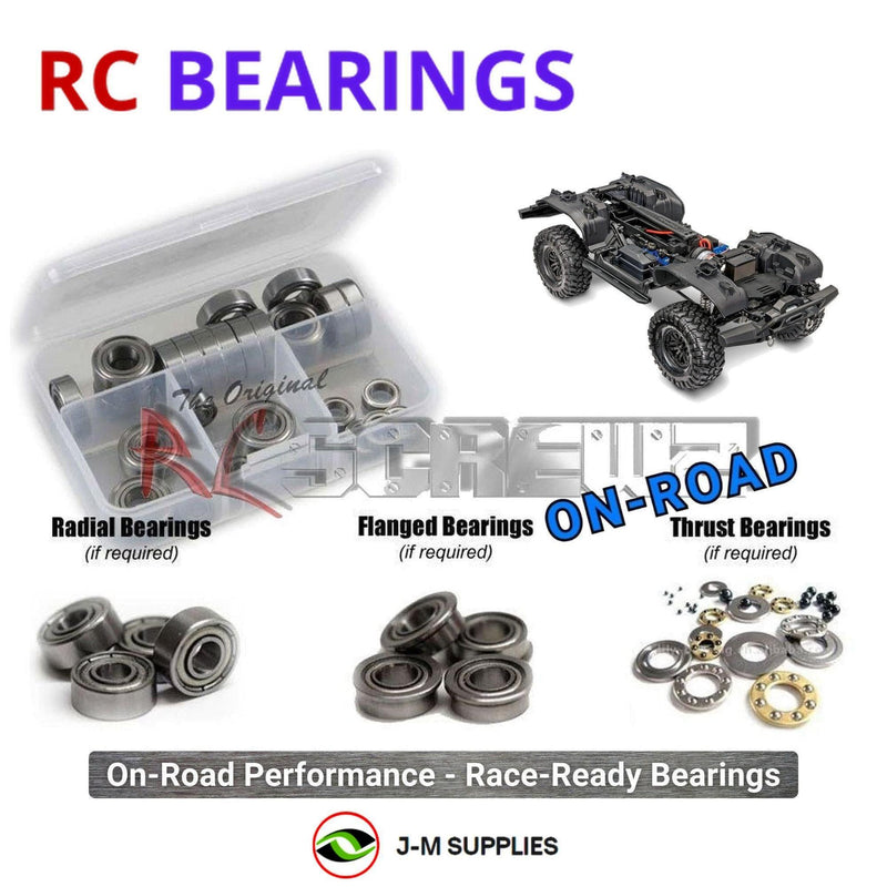 Representative image of an RCScrewZ metal-shielded bearing kit for Traxxas TRX-4 Crawler Kit 1/10 Electric 4WD (82216-4); exact bearing sizes and quantities vary by RC model.