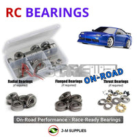 Representative image of an RCScrewZ metal-shielded bearing kit for Traxxas 4-Tec 2.0 Nissan 240SX 1/10 AWD (93424-4); exact bearing sizes and quantities vary by RC model.
