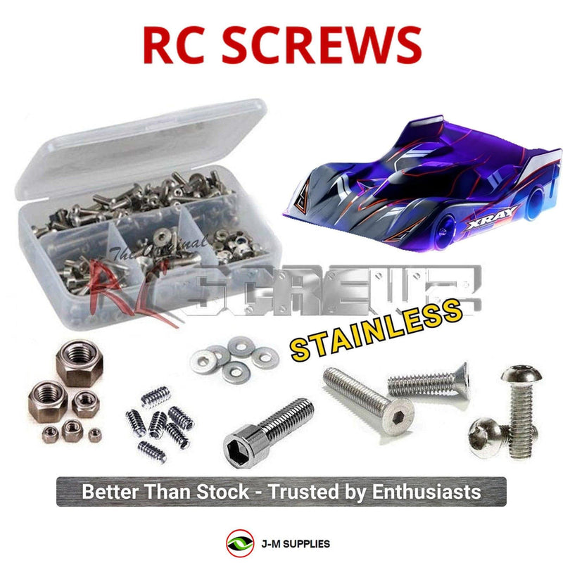 Representative image of an RCScrewZ stainless steel screw kit for Team XRAY X12’26 1/12 Electric 2WD Pan Car (370022); exact kit contents vary by RC model.