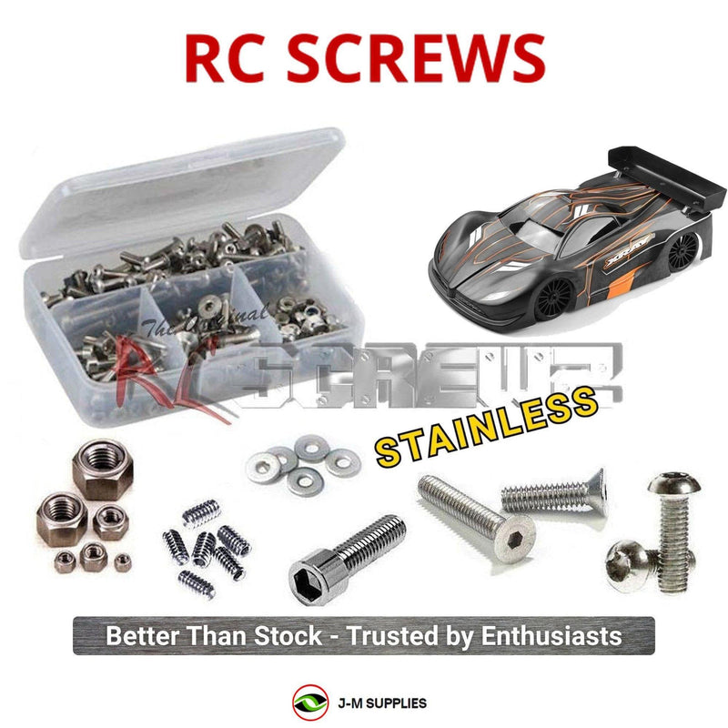 Representative image of an RCScrewZ stainless steel screw kit for Team XRAY GTX’27 1/8 Nitro 4WD On-Road GT Car (350506); exact kit contents vary by RC model.