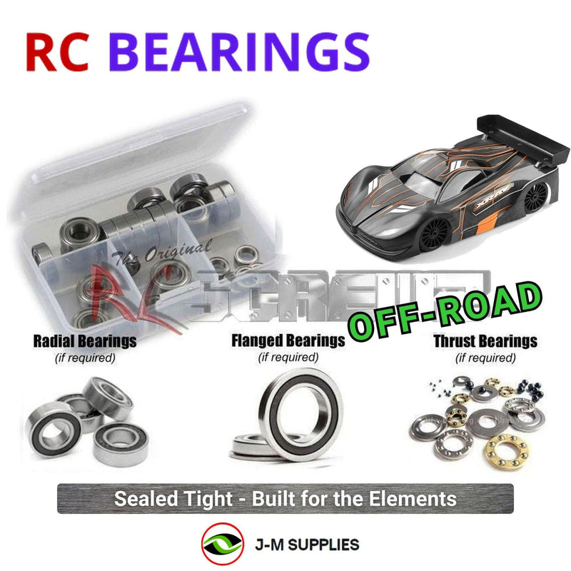 Representative image of an RCScrewZ rubber-sealed bearing kit for Team XRAY GTX’27 1/8 Nitro 4WD On-Road GT Car (350506); exact bearing sizes and quantities vary by RC model.