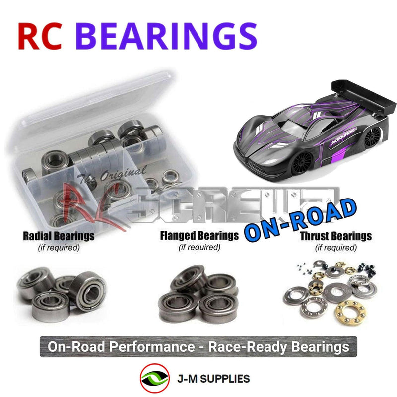 Representative image of an RCScrewZ metal-shielded bearing kit for Team XRAY GTXE’27 1/8 Electric 4WD On-Road GT Car (350606); exact bearing sizes and quantities vary by RC model.