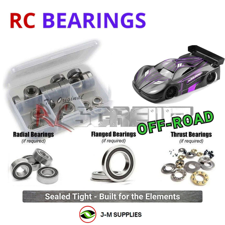 Representative image of an RCScrewZ rubber-sealed bearing kit for Team XRAY GTXE’27 1/8 Electric 4WD On-Road GT Car (350606); exact bearing sizes and quantities vary by RC model.
