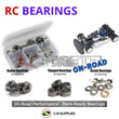Representative image of an RCScrewZ metal-shielded bearing kit for Yokomo GT4-R/Pro Nitro; exact bearing sizes and quantities vary by RC model.