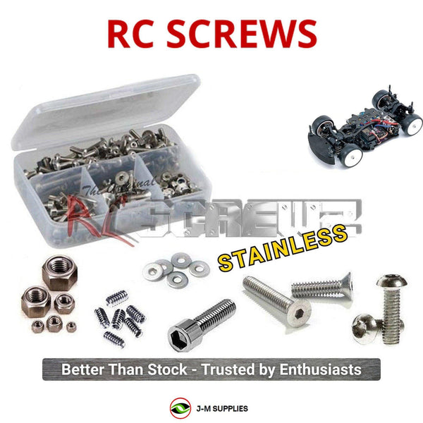 Representative image of an RCScrewZ stainless steel screw kit for Yokomo MR4TC Mini; exact kit contents vary by RC model.