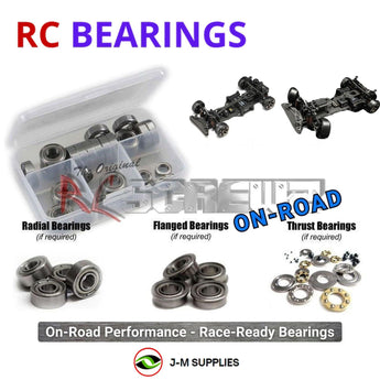 Representative image of an RCScrewZ metal-shielded bearing kit for Yokomo YD-2R / RX; exact bearing sizes and quantities vary by RC model.