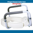 InnoEdge Medical Hinged Raised Toilet Seat for Elongated Toilet - 3.5” Height, Safety Rails, 300 lb