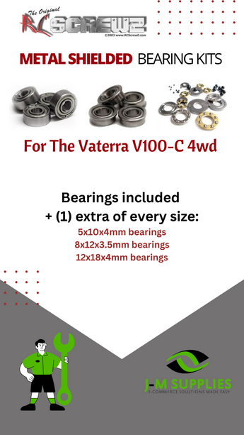 J-M SUPPLIES RC Parts Store - RCScrewZ Metal Shielded Bearing Kit vat014b for Vaterra V100-C 4wd RC Car | RCX
