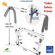 MOBB Healthcare Ultimate Adjustable Toilet Safety Frame - 400lb, for All Std Toilets, Universal Fit