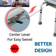 InnoEdge Medical Swivel Shower Chair - 360° Rotating, Adjustable, Padded, Aluminum, Mobility 300 lbs.