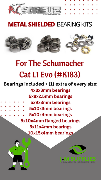 J-M SUPPLIES RC Parts Store - RCScrewZ Metal Shielded Bearing Kit sch034b for Schumacher Cat L1 Evo Buggy #K183 | RCX