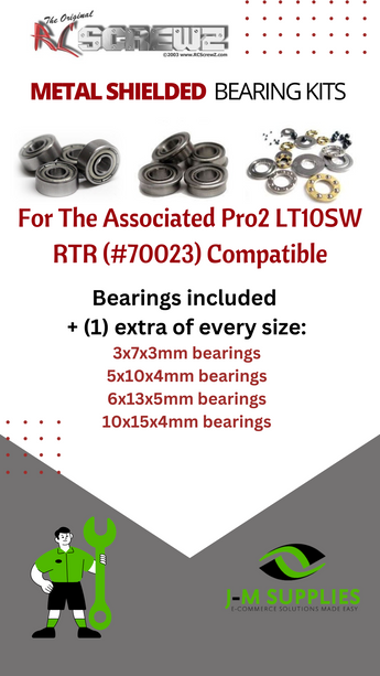 J-M SUPPLIES - RCScrewZ Metal Shielded Bearings asc135b for Team Associated Pro2 LT10SW #70023 RC | SET - 
