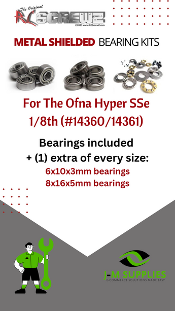 J-M SUPPLIES RC Parts Store - RCScrewZ Metal Shielded Bearing Kit ofn068b for Ofna Hyper SSe 1/8th #14360/61 RC Car | PRO
