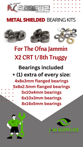 J-M SUPPLIES RC Parts Store - RCScrewZ Metal Shielded Bearing Kit ofn045b for Ofna Jammin X2 CRT 1/8th Truggy RC Car | PRO
