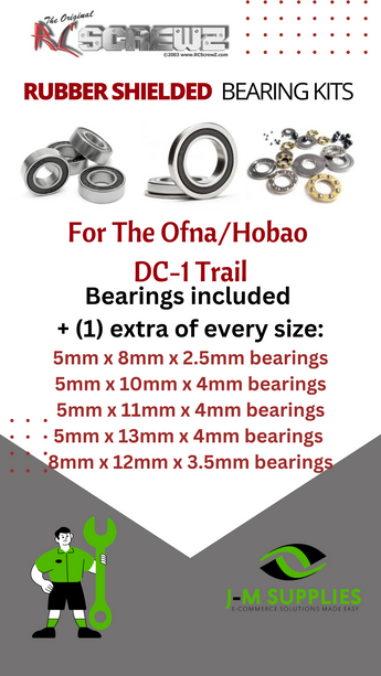 J-M SUPPLIES RC Parts Store - RCScrewZ Rubber Shielded Bearing Kit ofn083r for Ofna/Hobao DC-1 Trail Crawler | PRO