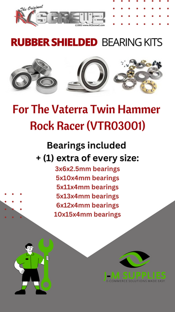J-M SUPPLIES - RCScrewZ Rubber Shielded Bearings vat012r for Vaterra Twin Hammers 1/10 Rock Racer (#VTR03001) | PRO - 