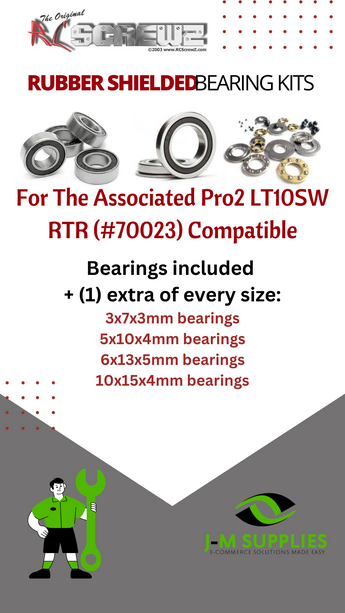 J-M SUPPLIES RC Parts Store - RCScrewZ Rubber Shielded Bearings asc135r for Team Associated Pro2 LT10SW #70023 RC | PRO