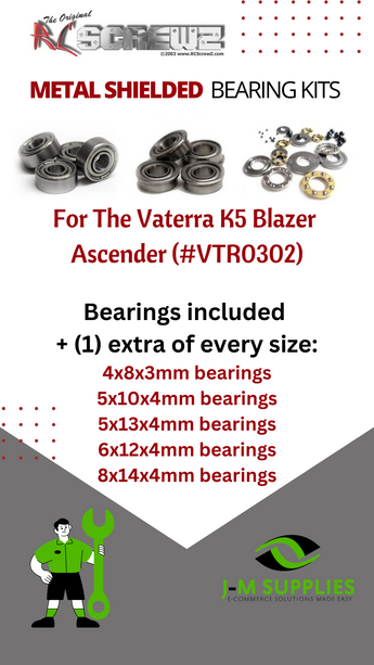 J-M SUPPLIES RC Parts Store - RCScrewZ Metal Shielded Bearings vat011b for Vaterra K5 Blazer Ascender 1986 1/10 #VTR03023 | UPG