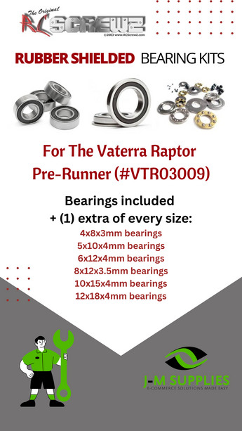 J-M SUPPLIES RC Parts Store - RCScrewZ Rubber Shielded Bearings vat010r for Vaterra Raptor Pre-Runner VTR03009 RC Car | UPG